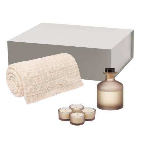 Подарочный набор Sento, Fado, бежевый (свеча, диффузор