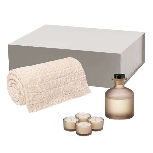 Подарочный набор Sento, Fado, бежевый (свеча, диффузор