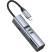 USB-хаб 7 в 1 USB-C - USB-A3.0 + 2хUSB-C + USB-C PD100Вт + HDMI + SD + microSD, серый, Deppa
