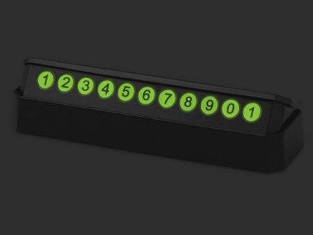 Табличка «Tempark» с номером телефона для временной парковки с подсветкой, черный