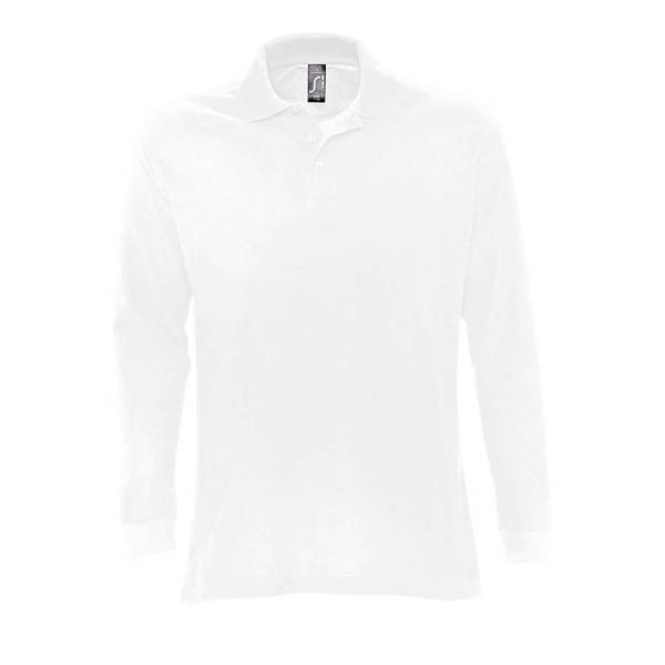 Рубашка поло мужская с длинным рукавом STAR, белый_S, 100% х/б