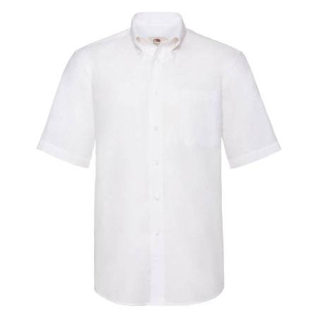 Рубашка "Short Sleeve Oxford Shirt", белый_S, 70% х/б, 30% п/э