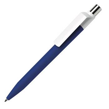 Ручка шариковая DOT, синий корпус/белый клип, soft touch покрытие, пластик Ручка шариковая DOT, синий корпус/белый клип, soft touch покрытие, пластик
