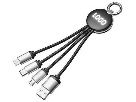 Кабель 3-в-1 с подсветкой лого «Ion mini»
