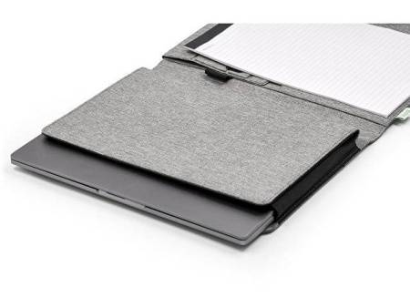 Портфолио А4 из RPET на молнии с отделением для ноутбука "NotyFolio Eco", 20 л FSC бумаги, серый