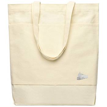 Сумка для покупок JETTA 325 г/м² с шильдом - поезд, натуральный