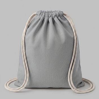 Рюкзак со шнурком Tenes из хлопка плотностью 140 г/м², серый