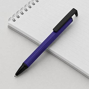 Ручка-подставка металлическая, «Кипер Q», синий/черный