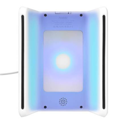 Настольные часы с подсветкой и беспроводной зарядкой 15W, Flame, белый цвет Настольные часы с подсветкой и беспроводной зарядкой 15W, Flame, белый цвет