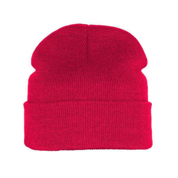 Шапка вязаная двойная "Essential", с отворотом, белый