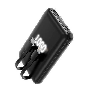 Внешний аккумулятор Eron с подсветкой гравировки, 5000 mAh, чёрный/белый