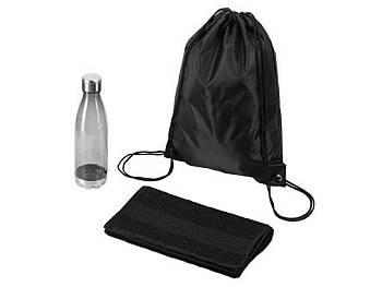 Спортивный набор из бутылки и полотенца «Beginner», черный