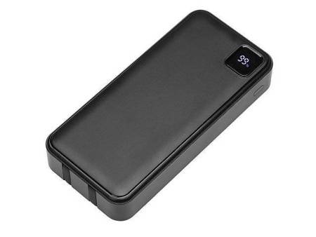 Внешний аккумулятор со встроенными кабелями «Фрэйм Про», быстрая зарядка, 20000мач