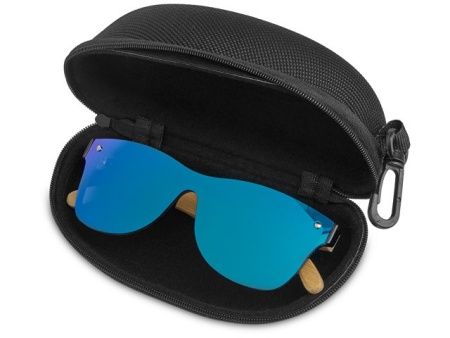 Солнцезащитные очки из бамбука с зеркальной линзой "Rockwood Motion", синий