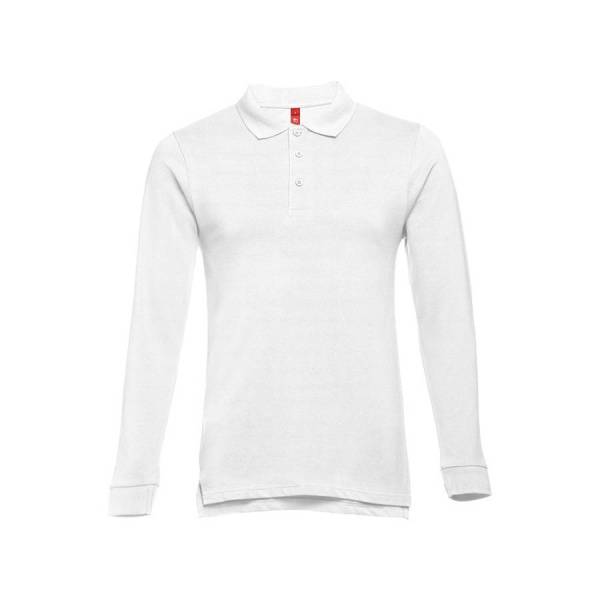 Рубашка-поло мужская BERN, д/р, белый, S, 100% хлопок