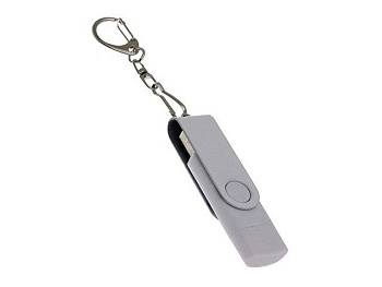 USB-флешка на 128 Гб 2 в 1 поворотный механизм, c дополнительным разъемом Type-C с одноцветным металлическим клипом, белый