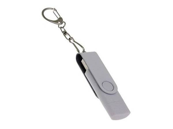 USB 2.0- флешка на 8 Гб с поворотным механизмом и дополнительным разъемом Type-C