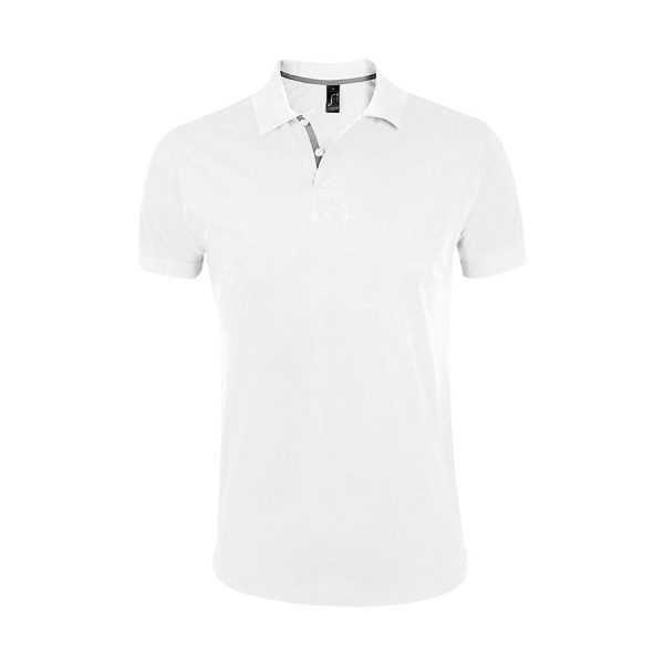 Рубашка поло мужская "Portland Men" белый, серый_S, 100% х/б