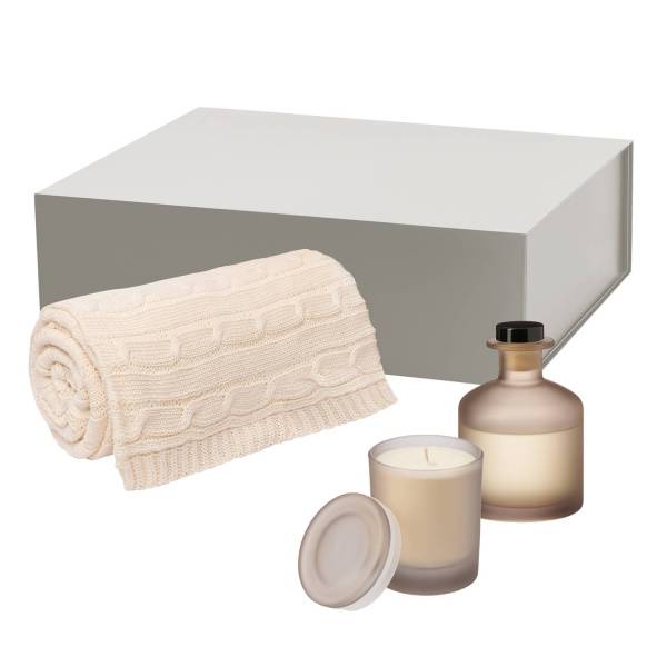 Подарочный набор Mizu, Fado, бежевый (свеча, диффузор