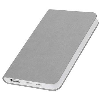 Универсальный аккумулятор "Softi" (5000mAh),серый, 7,5х12,1х1,1см, искусственная кожа,пласти Универсальный аккумулятор "Softi" (5000mAh),серый, 7,5х12,1х1,1см, искусственная кожа,пласти