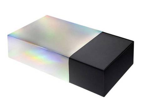 Подарочная коробка с голографическим шубером без печати "Aurora", XL, 300х235х105 мм.