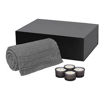 Подарочный набор Sento, Fado, серый (свеча, плед)