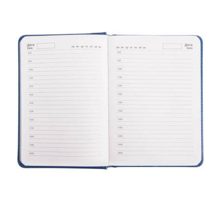 Ежедневник недатированный Joy, А6+,  синий, белый блок, серебряный обрез