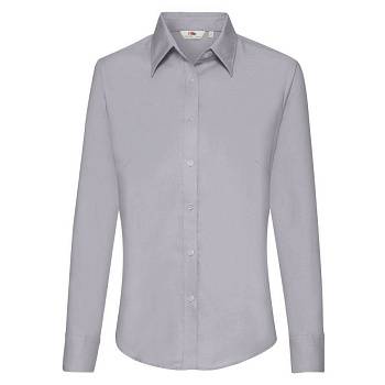 Рубашка "Lady-Fit Long Sleeve Oxford Shirt", светло-серый_M, 70% х/б, 30% п/э, 135 г/м2 Рубашка "Lady-Fit Long Sleeve Oxford Shirt", светло-серый_M, 70% х/б, 30% п/э, 135 г/м2