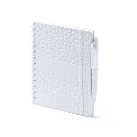 Блокнот А5 DURAN в твёрдом переплёте с ручкой, белый