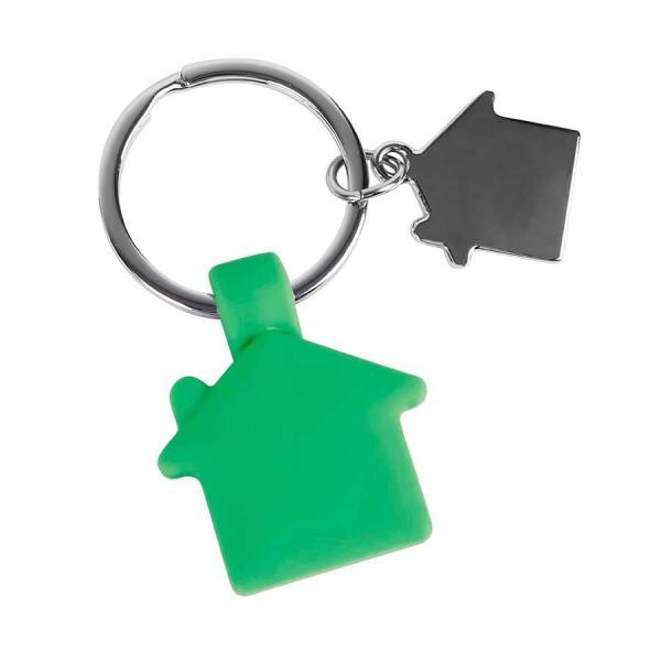 Брелок "HOME", зеленый, 3х3,5х0,6см,металл