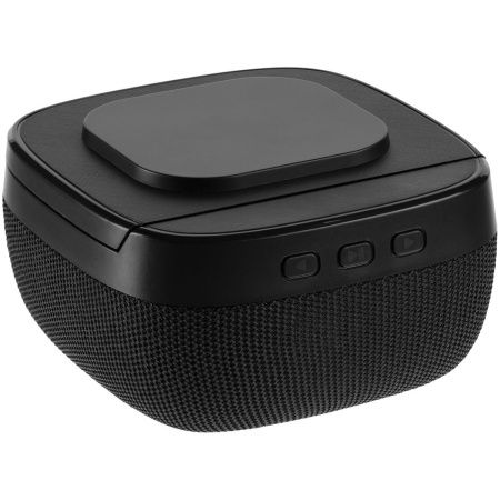 Колонка c беспроводной зарядкой Esca, черная Колонка c беспроводной зарядкой Esca, черная