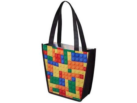 Сумка для шопинга с донной складкой и ручкой из PET ткани, 20.32*30.48*25.4 см