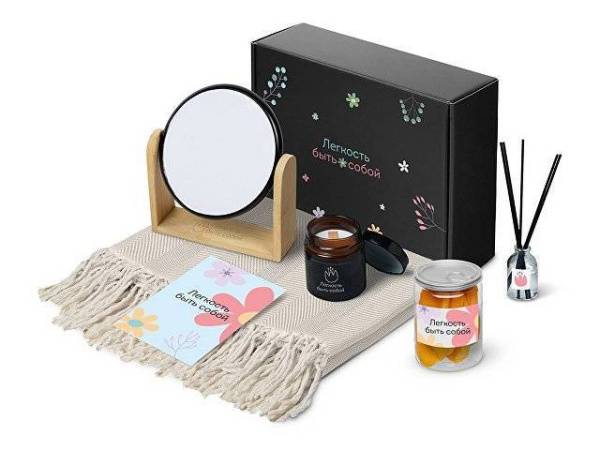 Подарочный набор «Re:f. Shelter»  с пледом, зеркалом, свечой и диффузором
