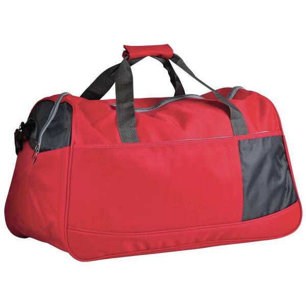Сумка дорожная "Traveller", красный с серым, 55х28х28,5 см, нейлон