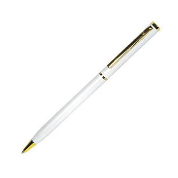 SLIM, ручка шариковая, белый/золотистый, металл SLIM, ручка шариковая, белый/золотистый, металл