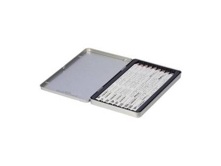 Набор чернографитовых карандашей  "Sketch & Art"  утолщенные,9 шт. hb-14b,  металлическая коробка с ложементом