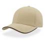 Бейсболка "PIPING SANDWICH", 6 клиньев, металлическая застежка,  натуральный, 100% хлопок