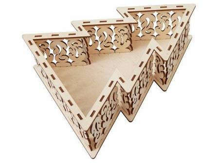 Шкатулка из фанеры в виде елки "Firytale" , серебристая