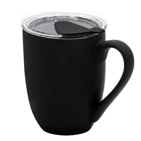 Кружка с крышкой Velvet Duo, софт-тач