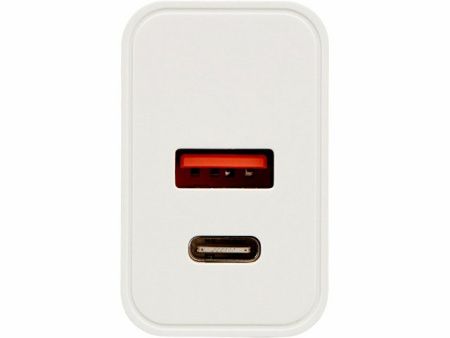 Сетевое зарядное устройство c выходами USB-A и USB-C «Recharger Pro», быстрая зарядка QC/PD, 30 Вт, белый