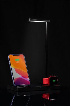 Зарядная станция с лампой Quick Trick, черная Зарядная станция с лампой Quick Trick, черная