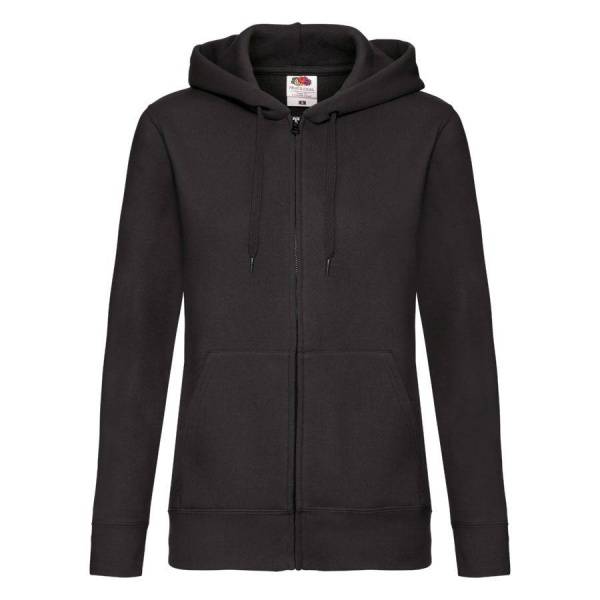 Толстовка "Lady-Fit Hooded Sweat Jacket", черный_XS, 75% х/б, 25% п/э