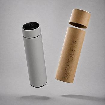 Вакуумный термос «Module X» с индикатором температуры, 500 мл, тубус, серый Cool grey 7C