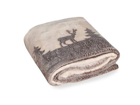 Плед из флиса Новогодний светящийся, бежевый Плед из флиса Новогодний светящийся, бежевый