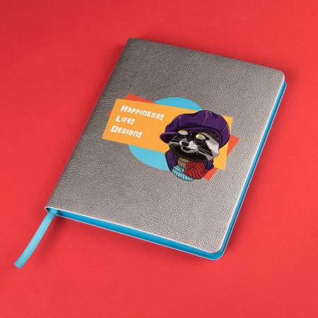 Ежедневник недатированный Arti, B6+, серебристый, кремовый блок, синий обрез