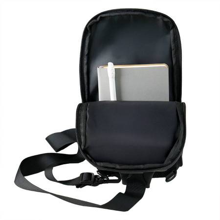 Сумка на плечо  водостойкая "Sling", чёрный, 33 х 18 х11 см, 100%  полиуретан