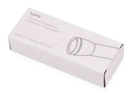Портативное зарядное устройство «Lumi» с фонариком, 3000 mAh
