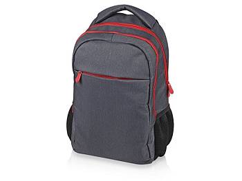 Рюкзак «Metropolitan», серый с красной молнией и черной подкладкой