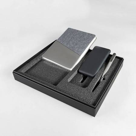 Набор подарочный  DENIM: ежедневник, ручка и power bank в коробке  с ложементом