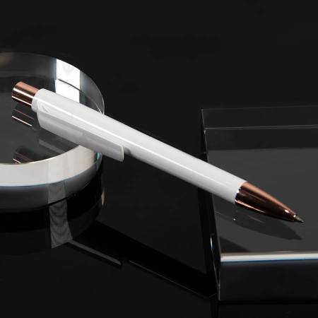 Ручка шариковая MOOD ROSE, белый, пластик, металл